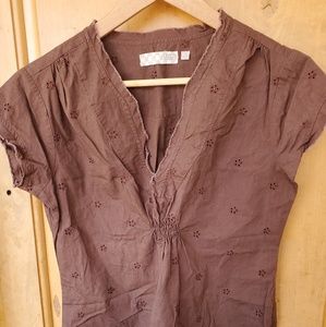 Vans short sleeve blouse with embroidered flowers